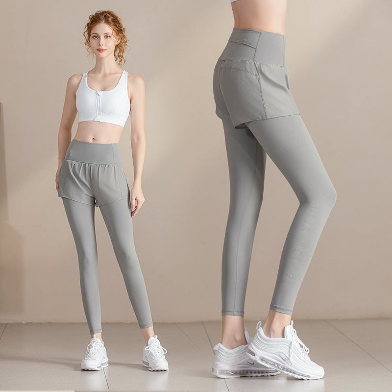 Nuls Naked Quick-Drying Pants Running Sports Fitness Pants Fake Two-Piece Anti-Light Hip Covering Elastic Yoga Pants For Children - Image 4